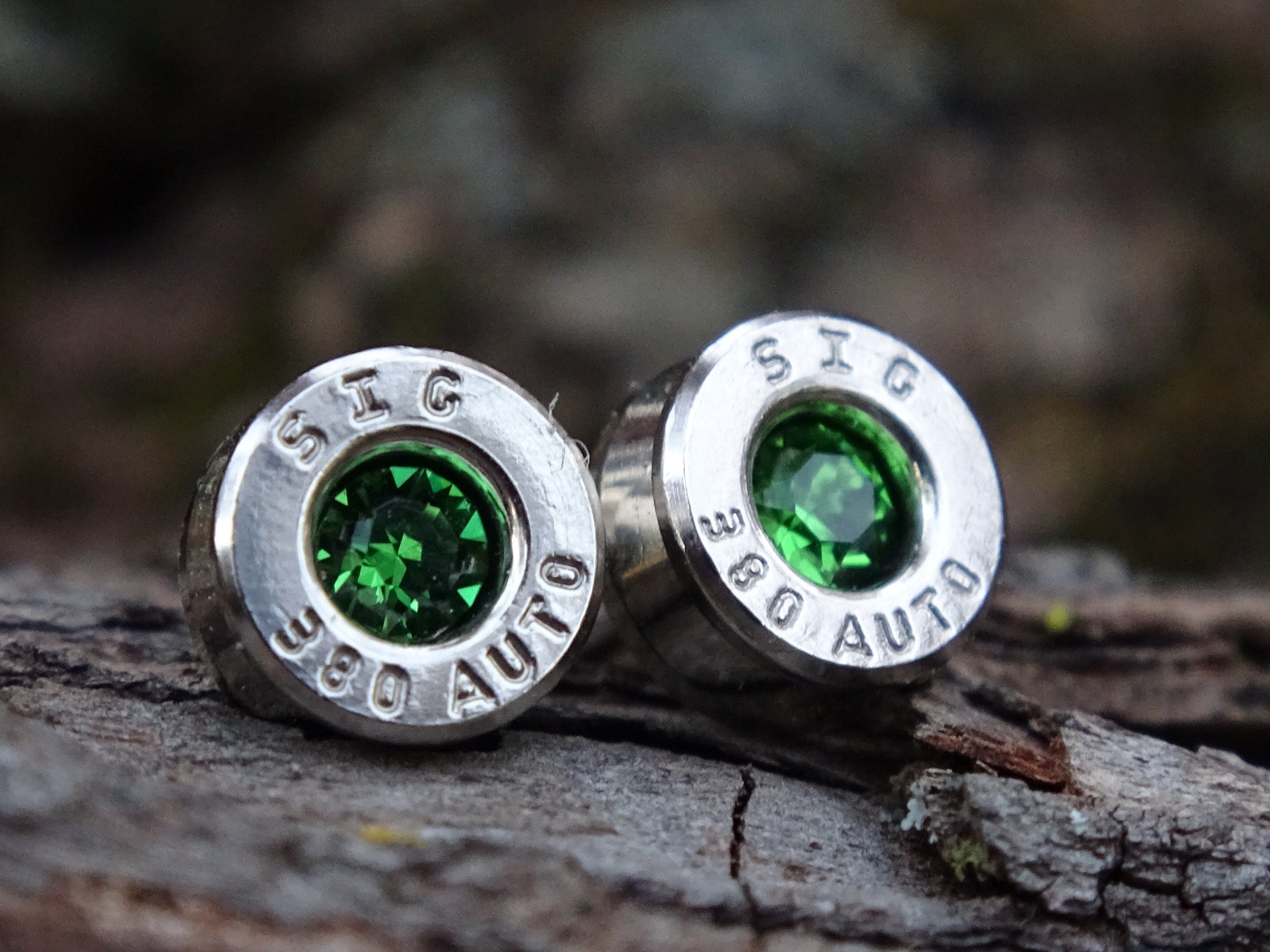 Bullet earring 380 auto Fern green (etsy image id: 4356509151)