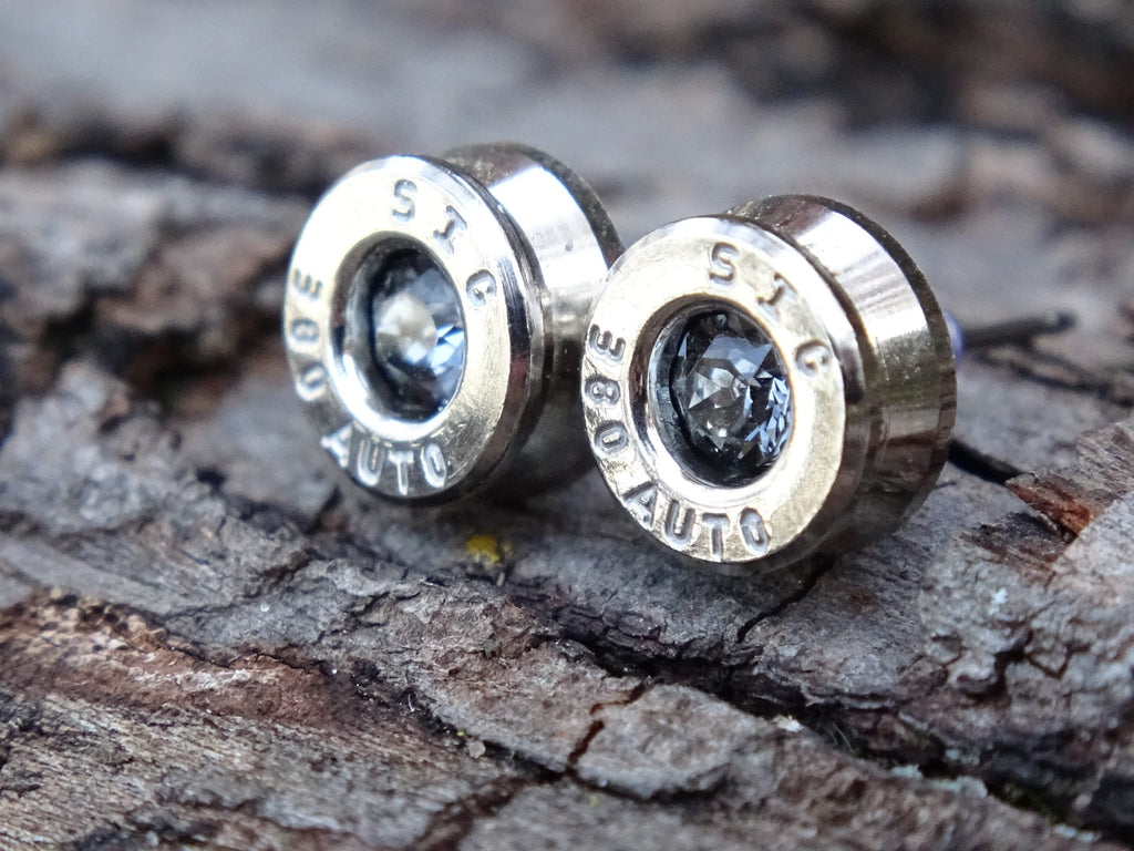 Bullet earring 380 auto Silver night (etsy image id: 4356514513)