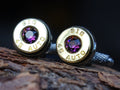 Bullet cufflinks two tone 45 ACP Amethyst (etsy image id: 4509995424)