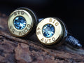 Bullet cufflinks two tone 45 ACP Aquamarine (etsy image id: 4510255870)