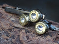 Bullet cufflinks/Tie clip two tone 45 ACP Clear CZ (etsy image id: 4510279888)