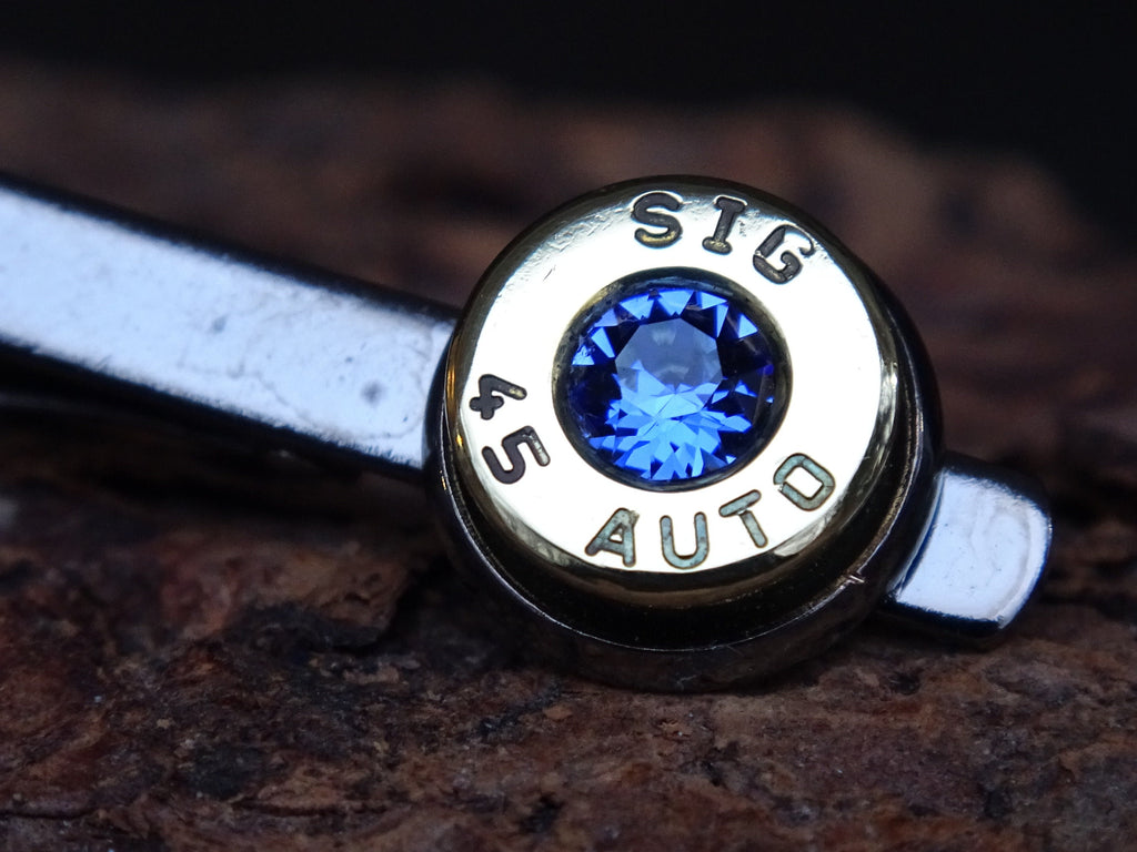 Bullet Tie clip two tone 45 ACP Sapphire (etsy image id: 4513779876)