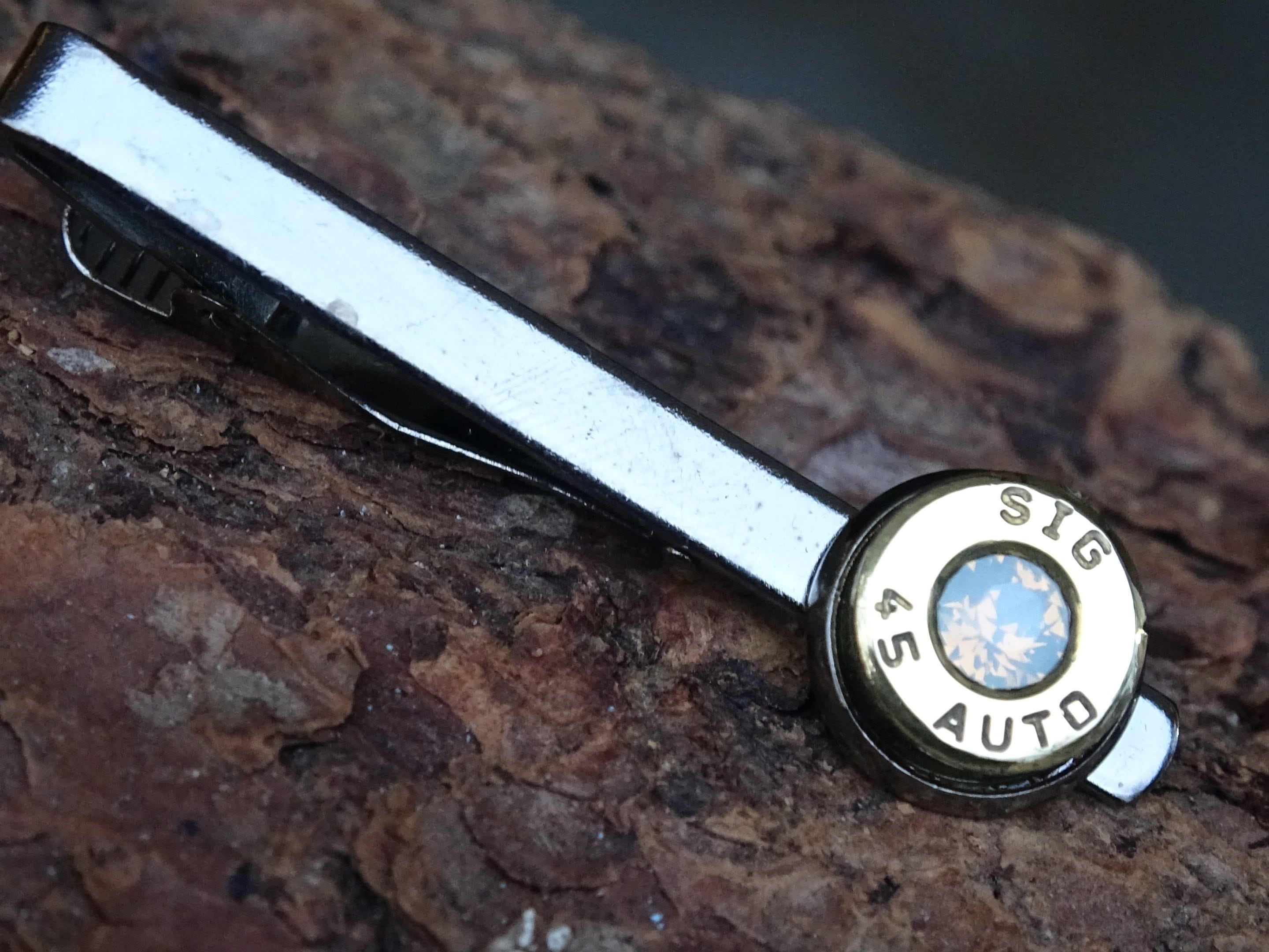 Bullet Tie clip two tone 45 ACP Opal (etsy image id: 4513800672)