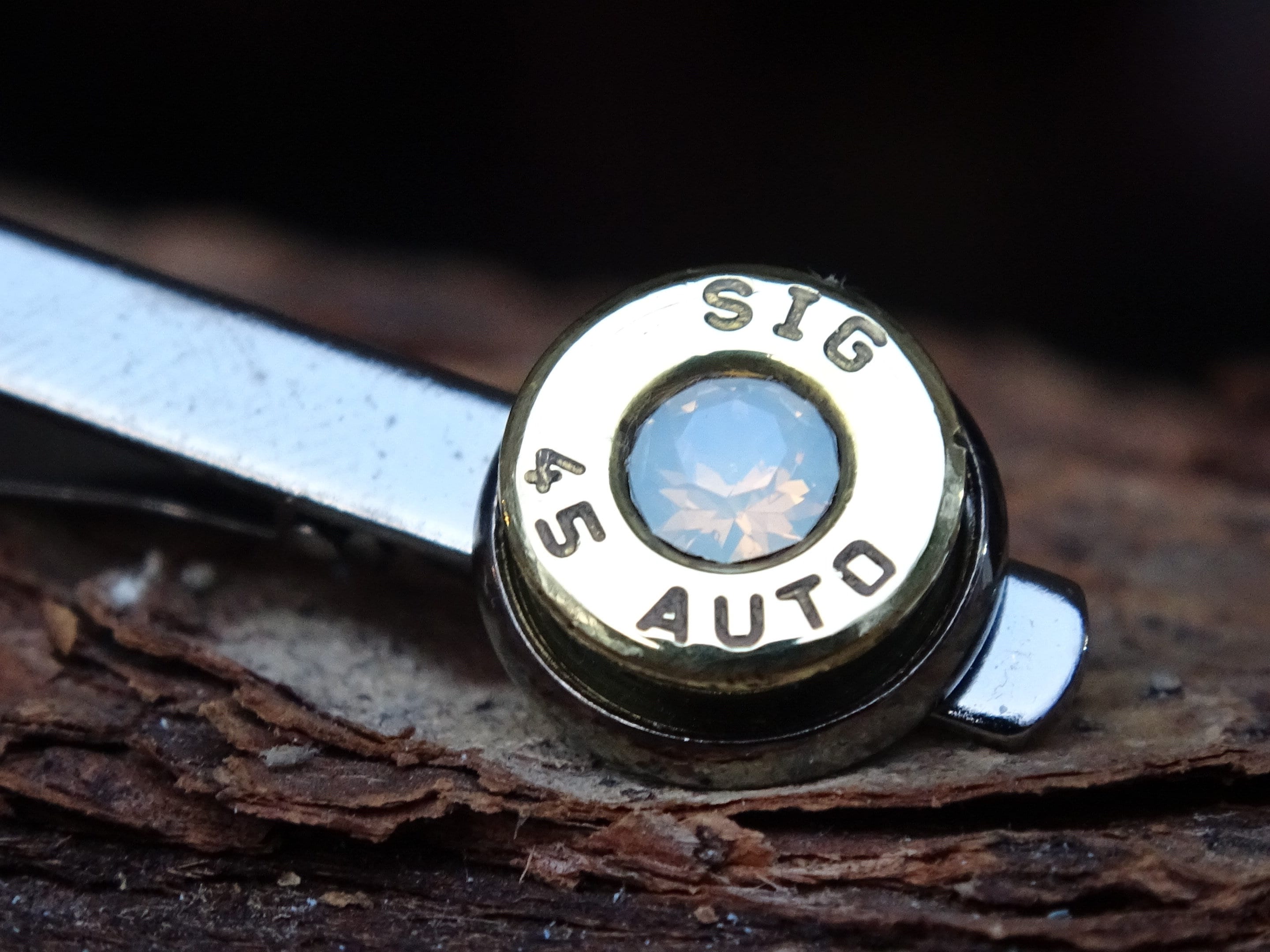 Bullet Tie clip two tone 45 ACP Opal (etsy image id: 4513800958)
