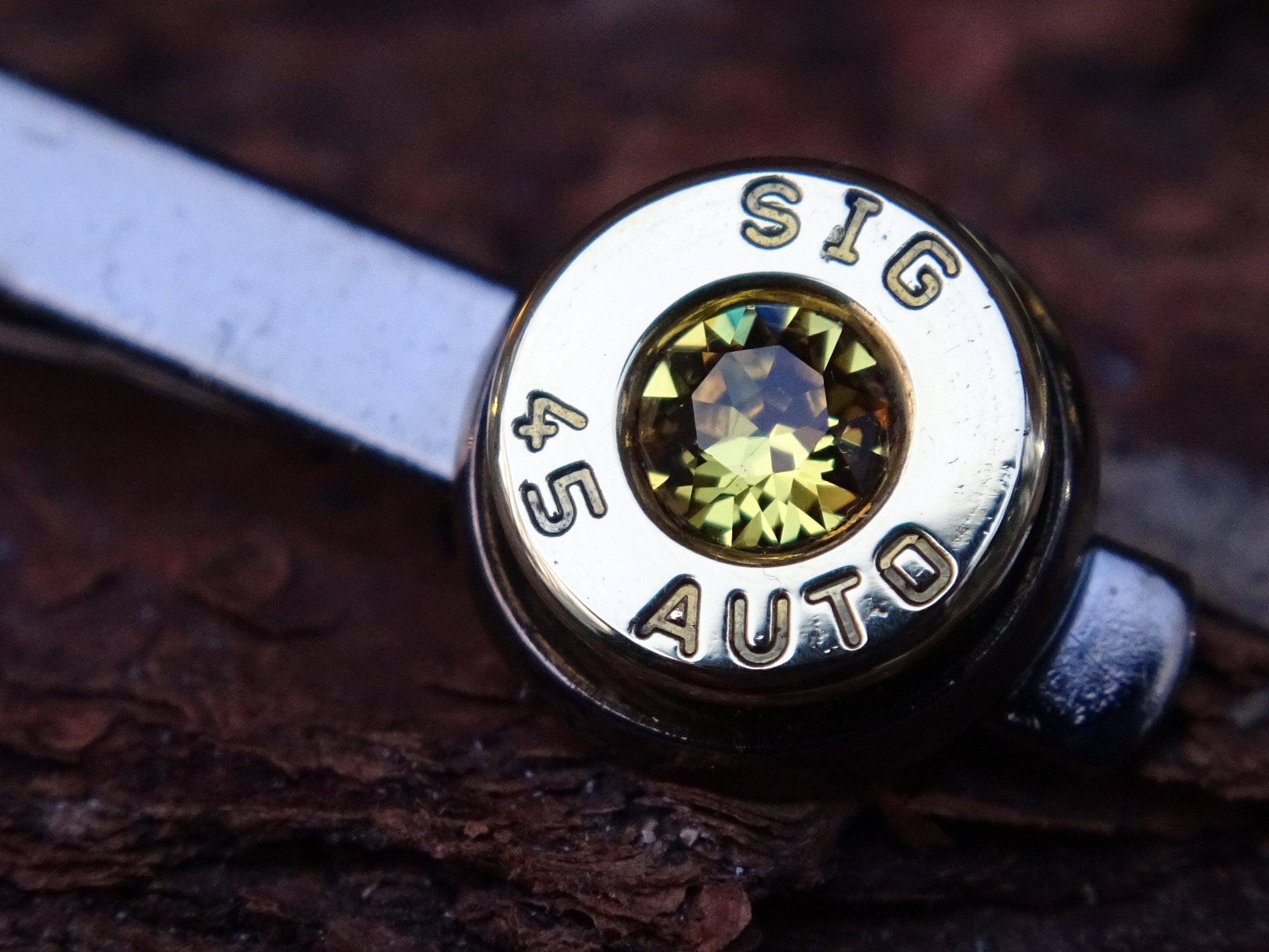 Bullet Tie clip two tone 45 ACP Citrine (etsy image id: 4513814502)