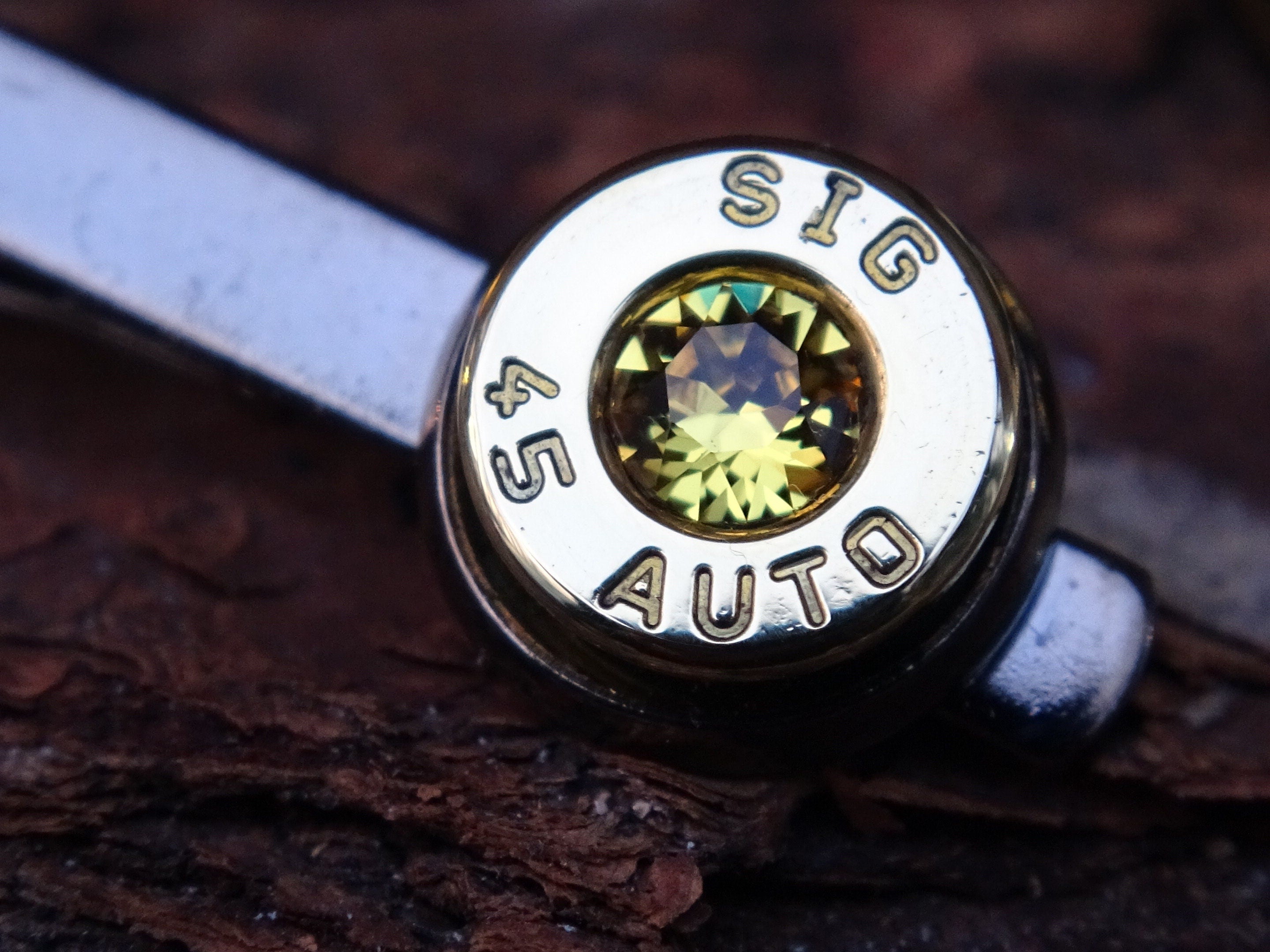 Bullet Tie clip two tone 45 ACP Citrine (etsy image id: 4513814732)
