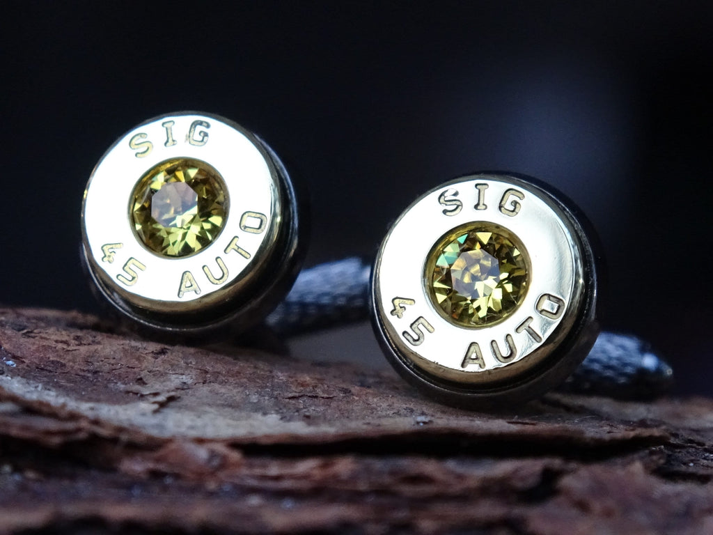 Bullet cufflinks two tone 45 ACP Citrine (etsy image id: 4561186589)