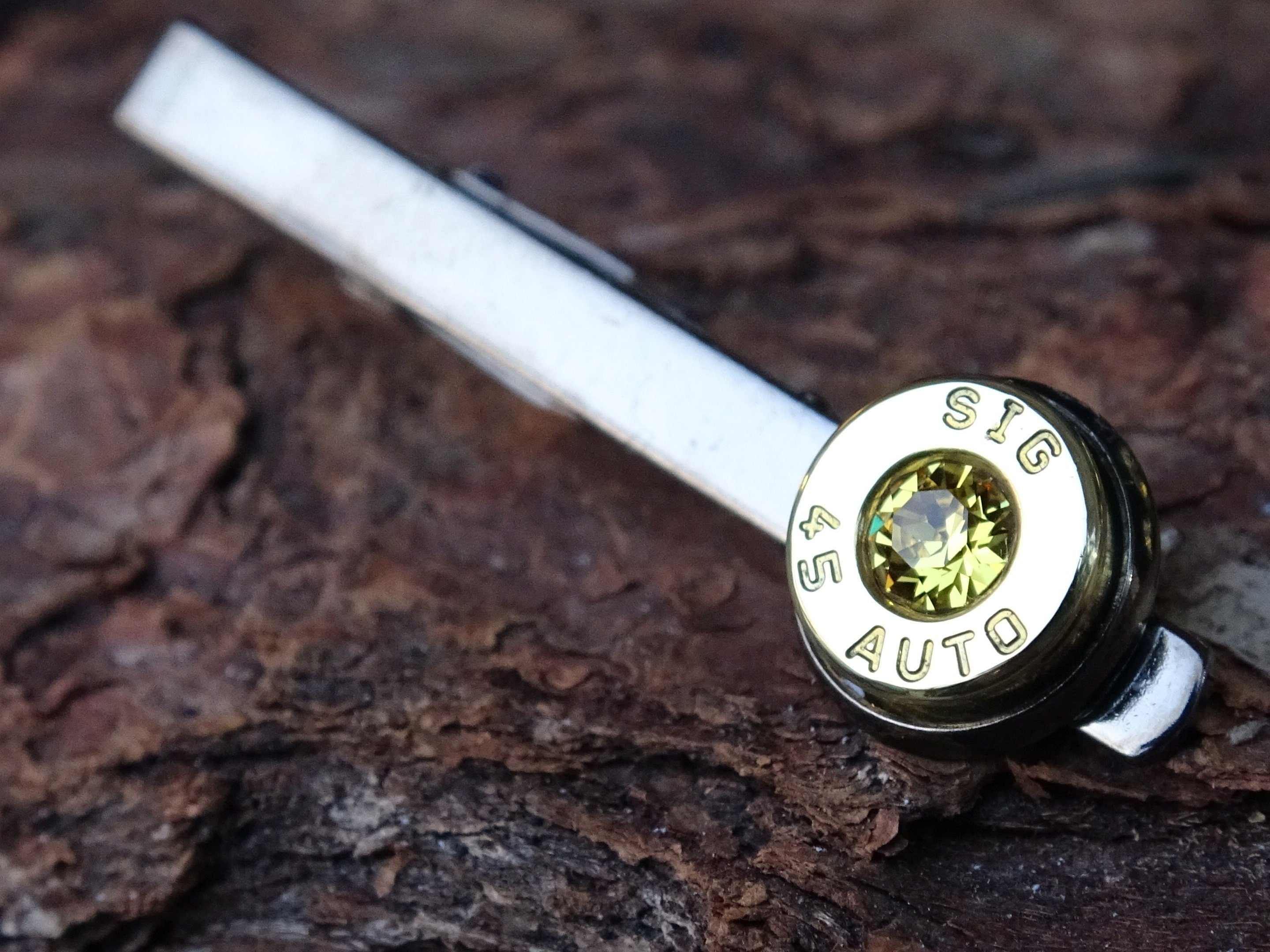 Bullet Tie clip two tone 45 ACP Citrine (etsy image id: 4561188999)
