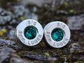 Bullet earrings 9mm emerald (etsy image id: 4850579278)