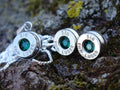 Bullet Necklace pendant & earring set 9mm emerald (etsy image id: 4850589602)