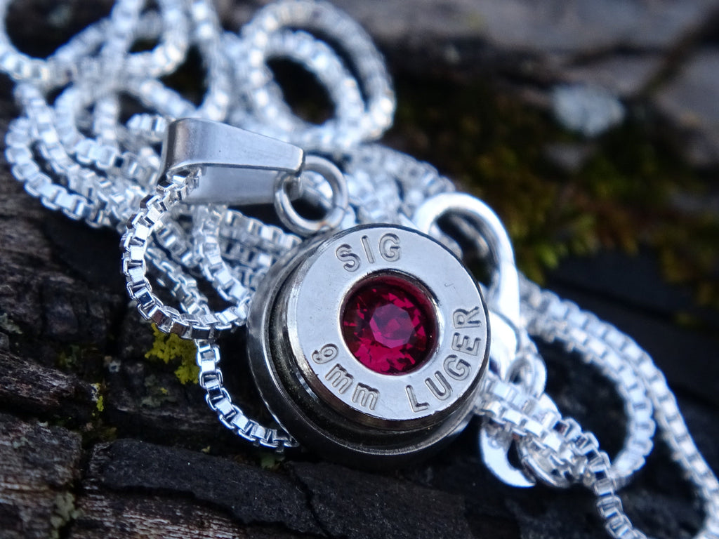Bullet Necklace pendant 9mm ruby (etsy image id: 4850633024)