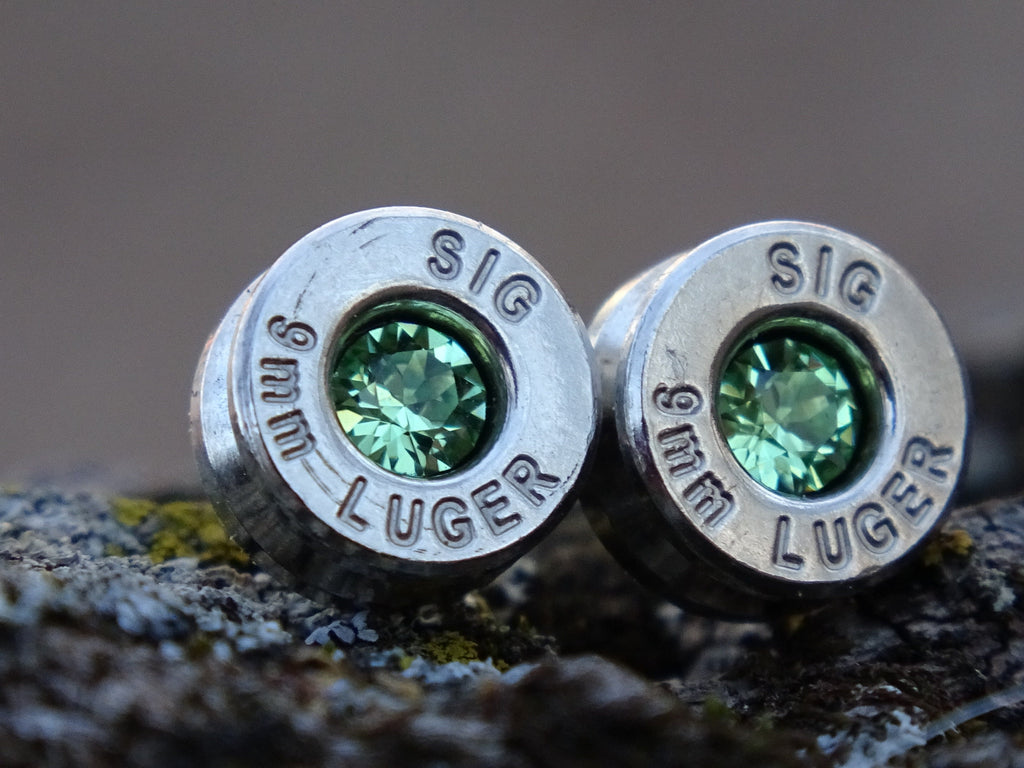 Bullet earrings 9mm peridot (etsy image id: 4850677880)