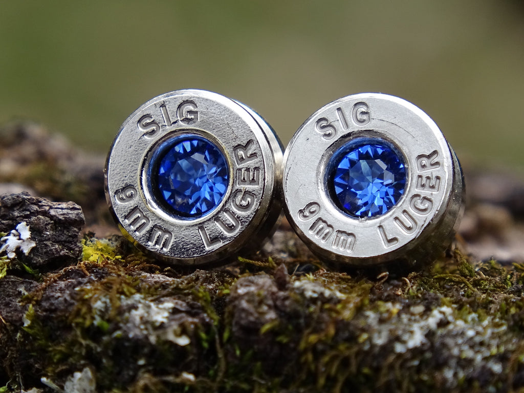 Bullet earrings 9mm sapphire (etsy image id: 4850892162)