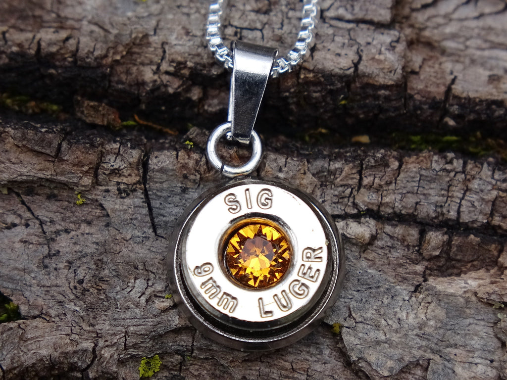 Bullet Necklace pendant 9mm topaz (etsy image id: 4850942946)