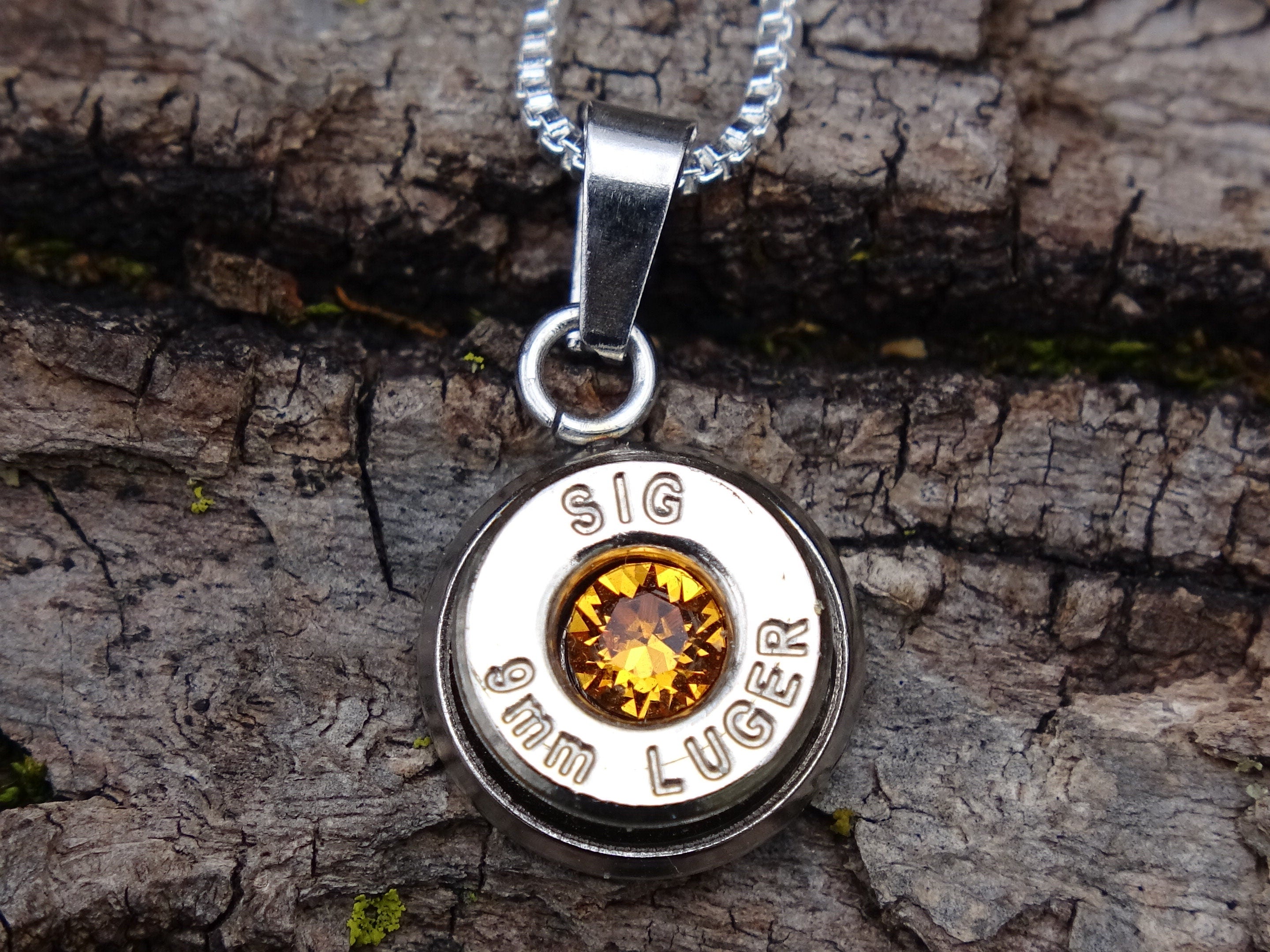 Bullet Necklace pendant 9mm topaz (etsy image id: 4850942946)