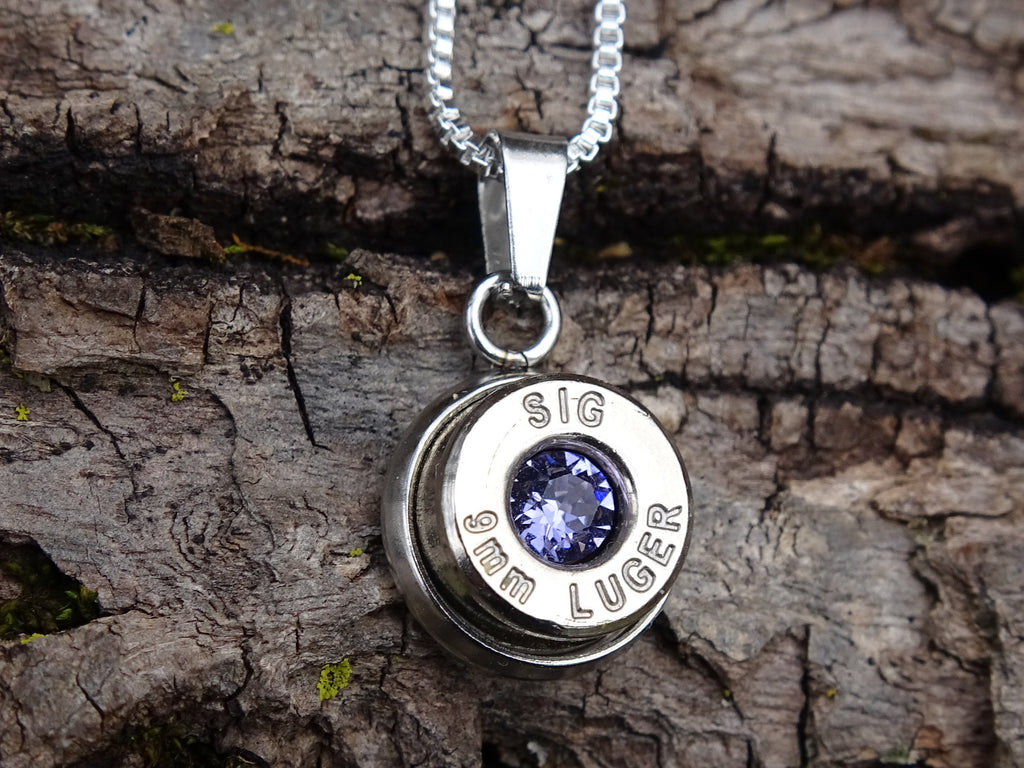 Bullet Necklace pendant 9mm tanzanite (etsy image id: 4850981222)