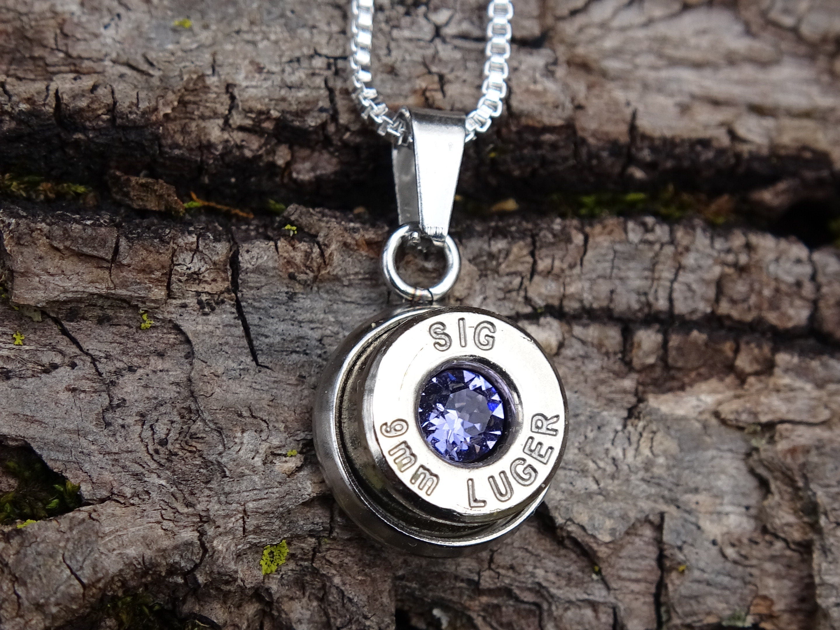 Bullet Necklace pendant 9mm tanzanite (etsy image id: 4850981222)