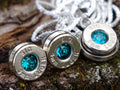 Bullet Necklace pendant & earring set 9mm Blue zircon (etsy image id: 4850999148)
