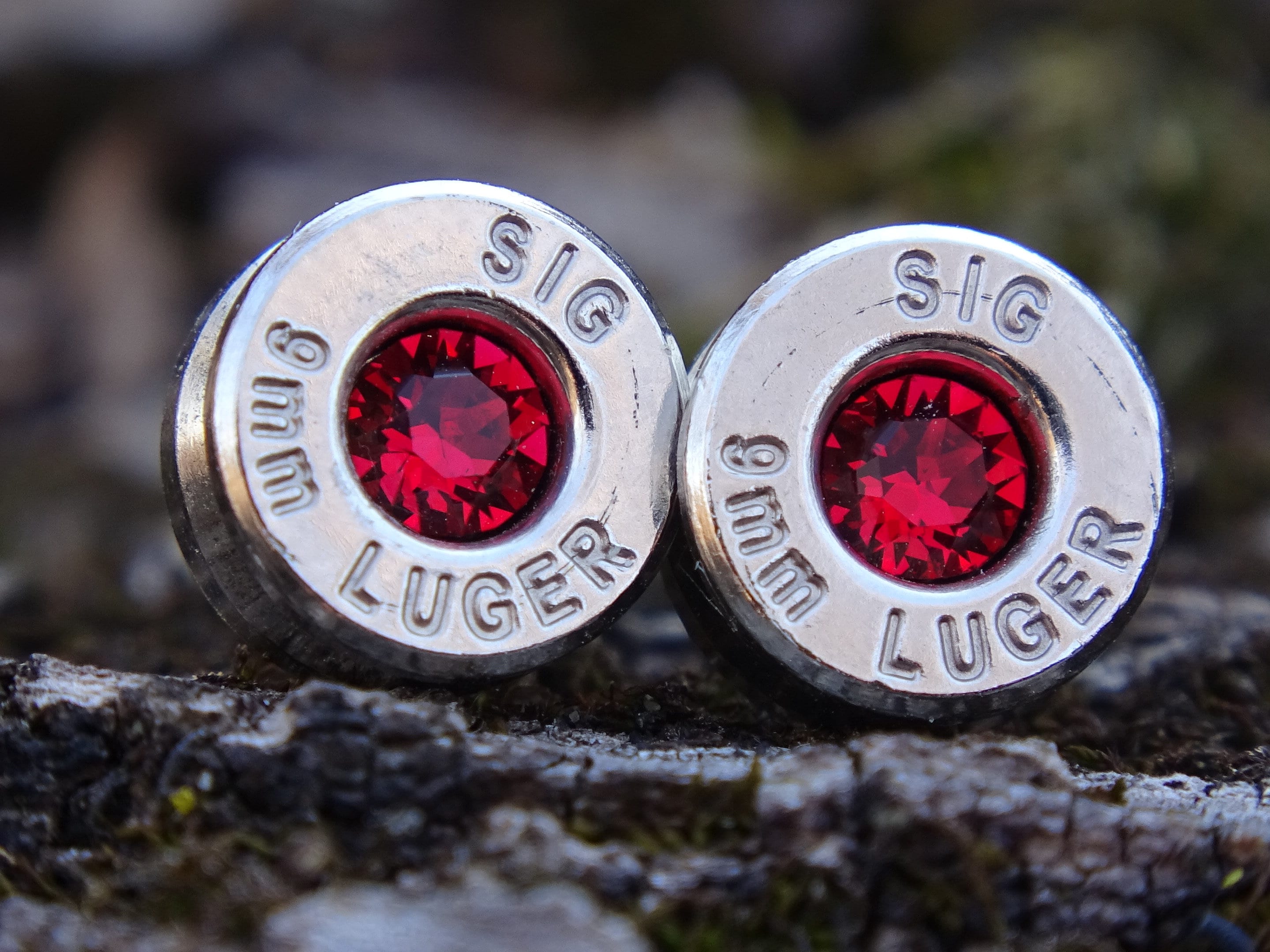 Bullet earrings 9mm Garnet (etsy image id: 4897026015)