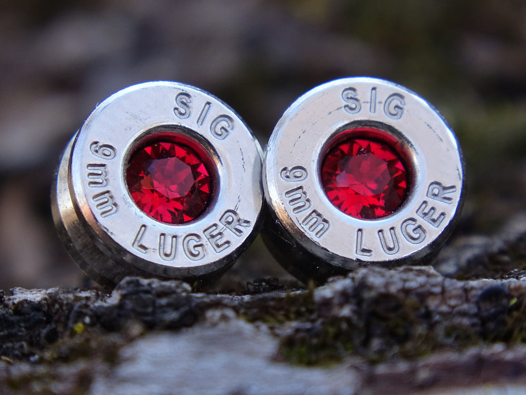 Bullet earrings 9mm Garnet (etsy image id: 4897026385)