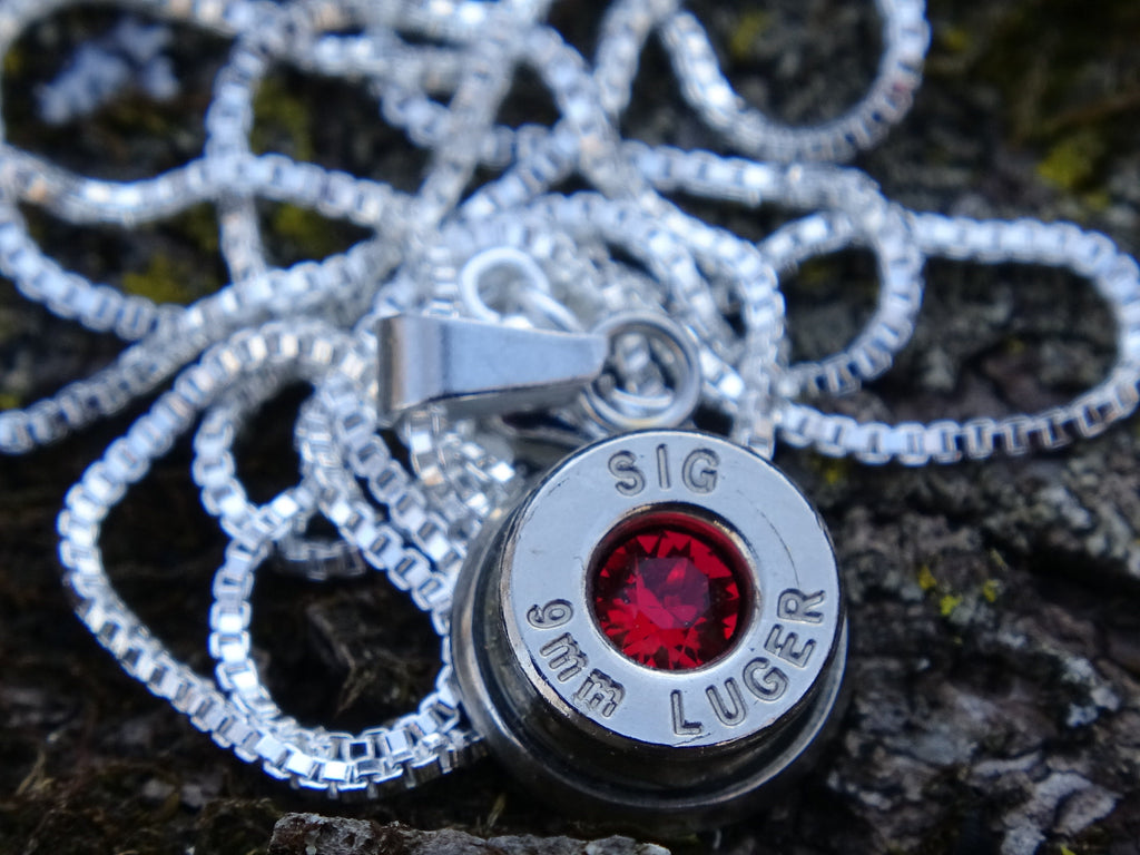 Bullet Necklace pendant 9mm Garnet (etsy image id: 4897069075)