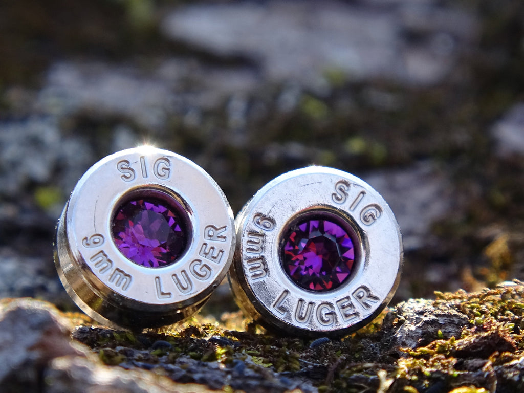 Bullet earrings 9mm Amethyst (etsy image id: 4897099133)