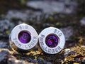 Bullet earrings 9mm Amethyst (etsy image id: 4897099133)