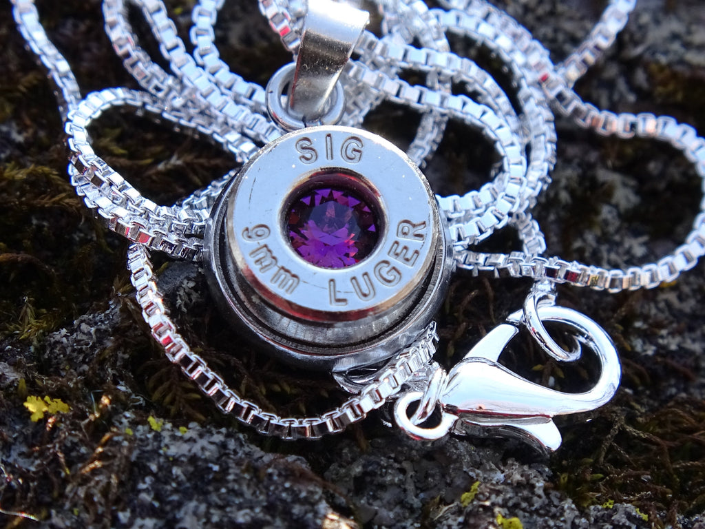 Bullet Necklace pendant 9mm Amethyst (etsy image id: 4897104009)