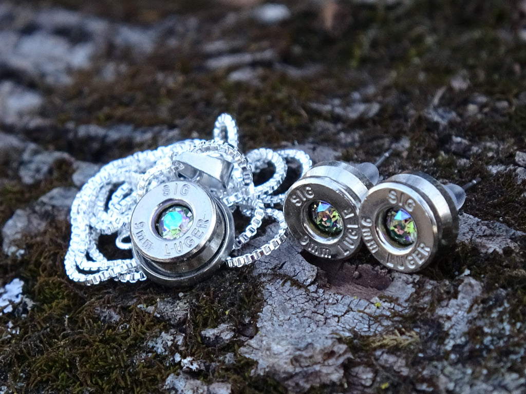 Bullet Necklace pendant & earring set 9mm alexandrite (etsy image id: 4898883261)