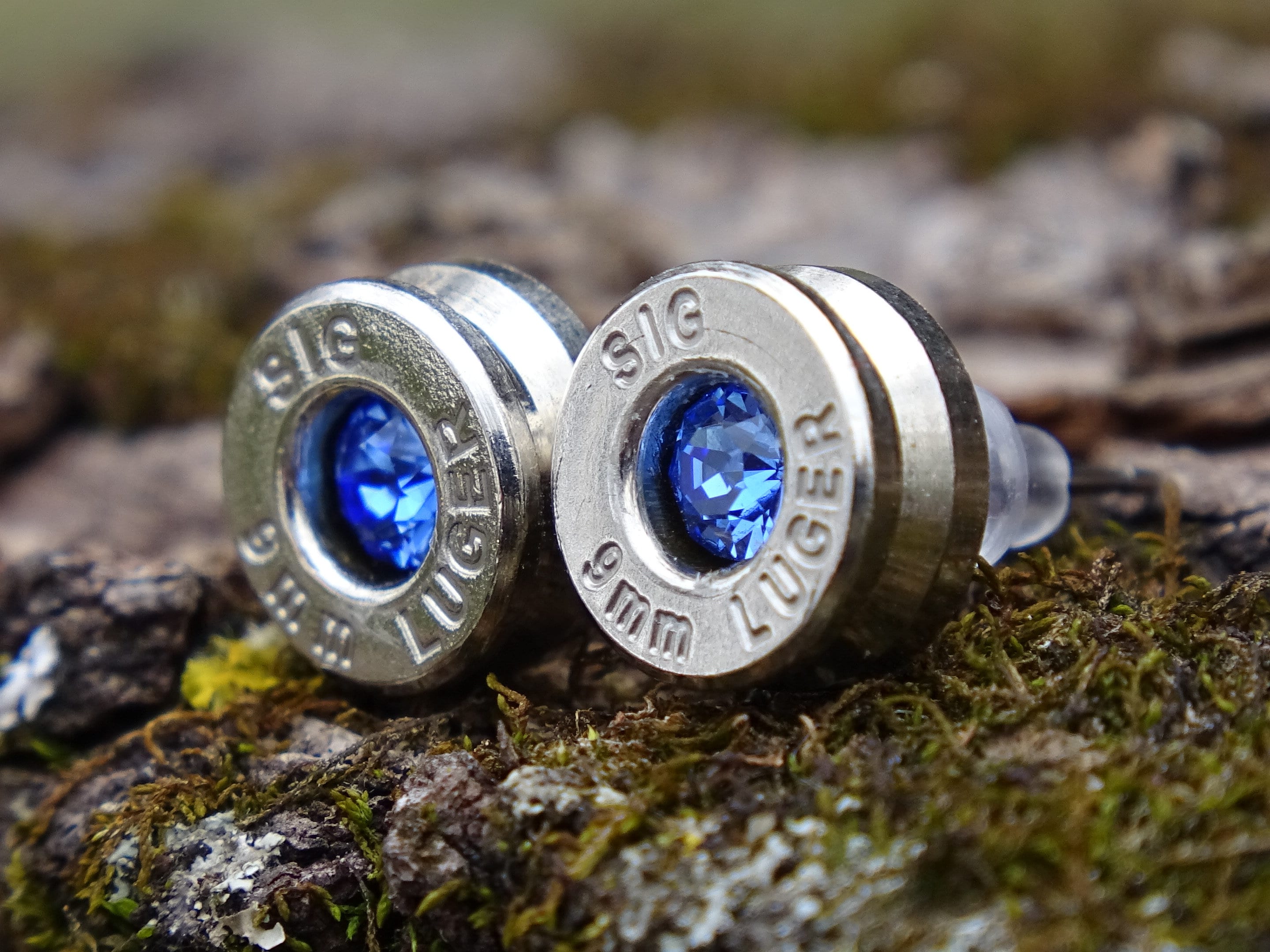 Bullet earrings 9mm sapphire (etsy image id: 4899151067)
