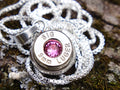 Bullet Necklace pendant 9mm pink tourmaline (etsy image id: 4899170393)