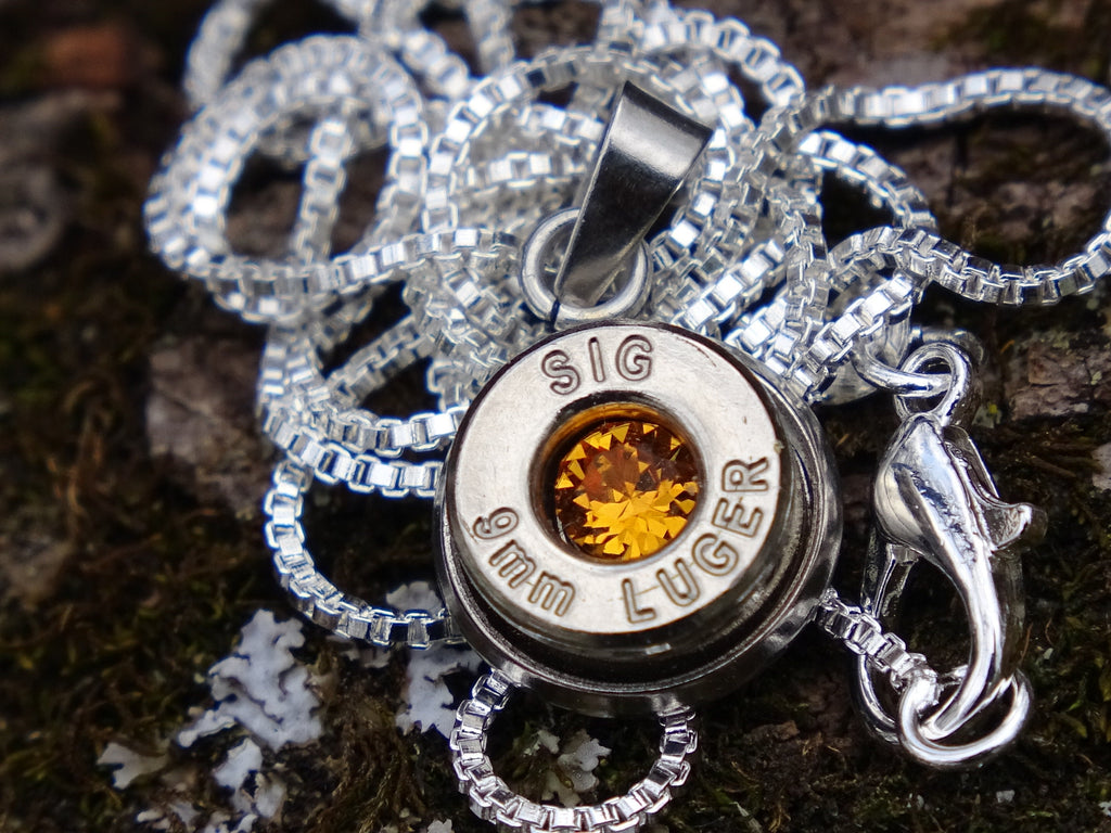 Bullet Necklace pendant 9mm topaz (etsy image id: 4899200737)