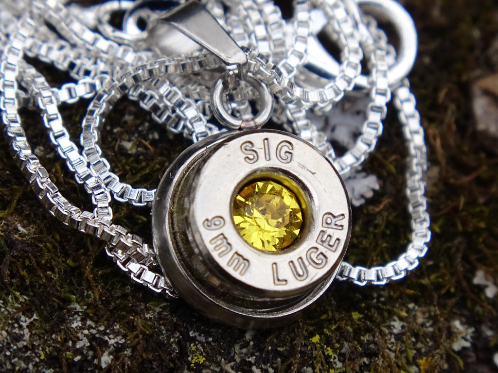 Bullet Necklace pendant 9mm citrine (etsy image id: 4899220443)