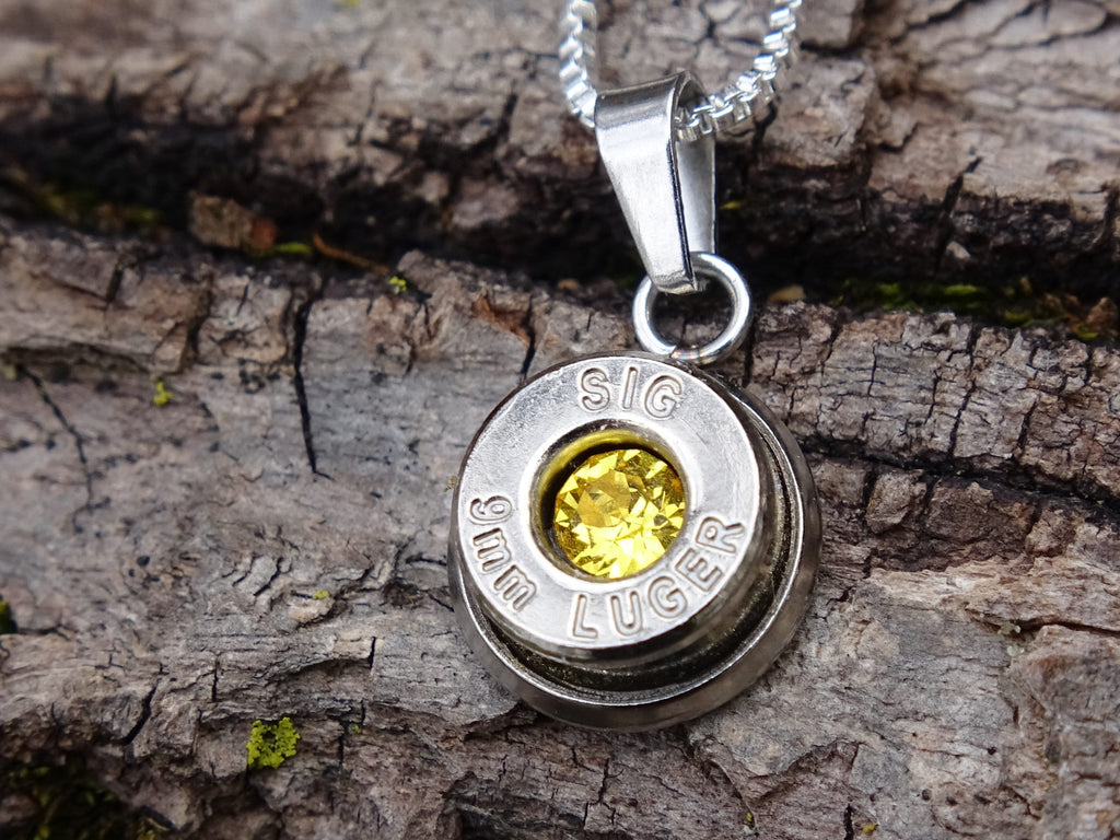 Bullet Necklace pendant 9mm citrine (etsy image id: 4899220931)