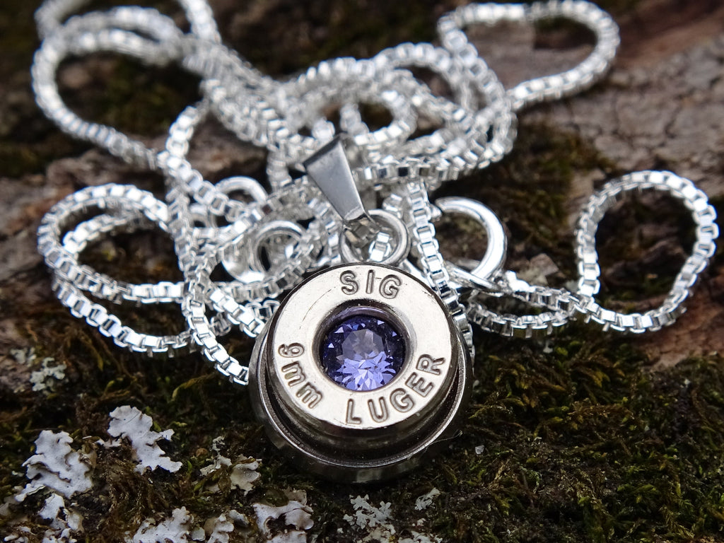 Bullet Necklace pendant 9mm tanzanite (etsy image id: 4899238939)
