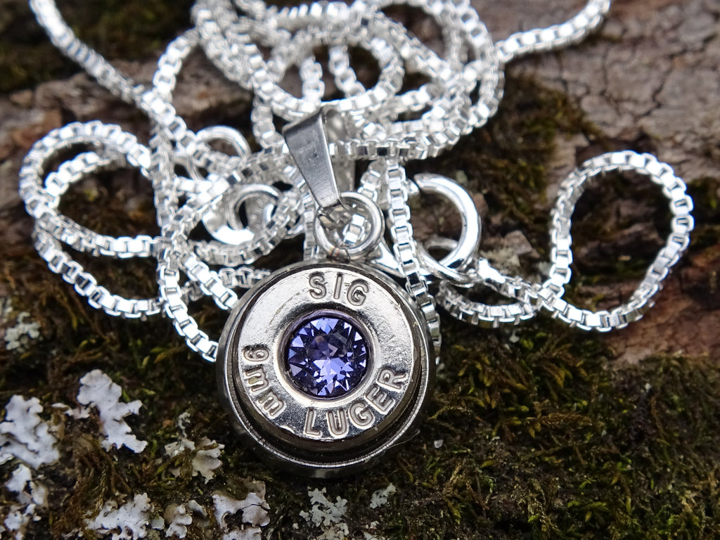 Bullet Necklace pendant 9mm tanzanite (etsy image id: 4899239467)