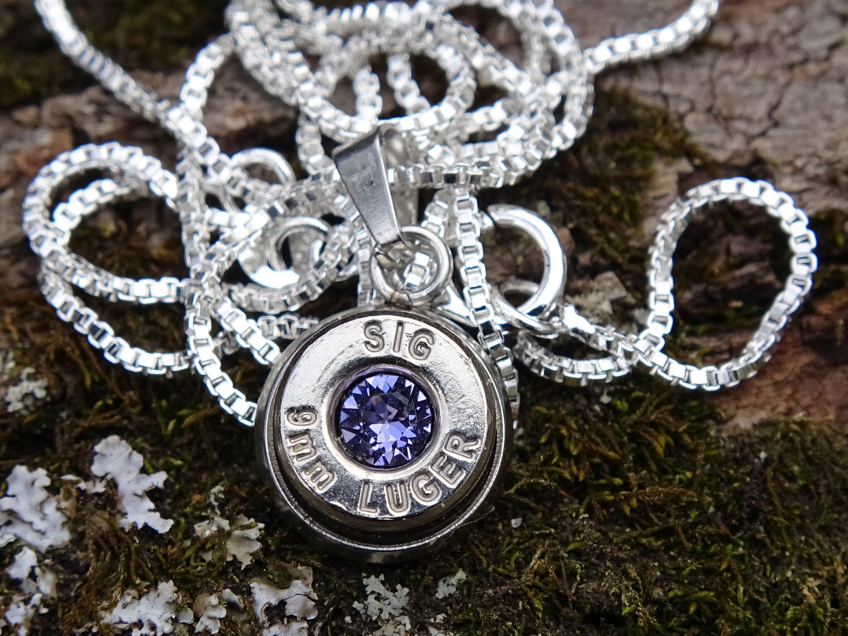 Bullet Necklace pendant 9mm tanzanite (etsy image id: 4899239467)