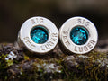 Bullet earrings 9mm blue zircon (etsy image id: 4899248865)