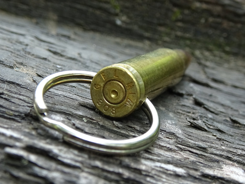 7.62x51/308 Bullet Keychain Brass 147gn FMJ (etsy image id: 5015649442)
