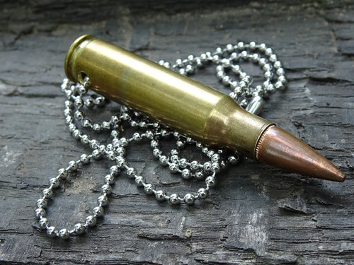 7.62x51/308 Bullet Necklace Brass 147gn FMJ __etsy:5015670352