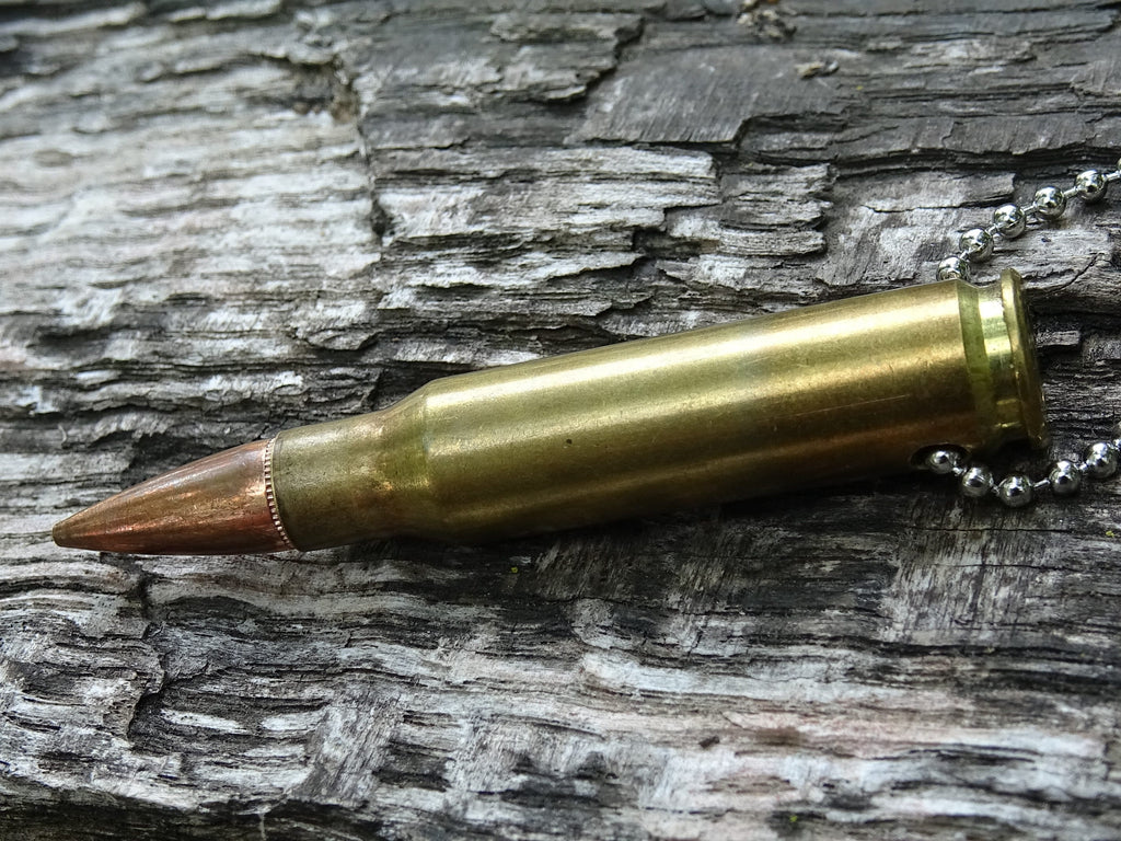 7.62x51/308 Bullet Necklace Brass 147gn FMJ __etsy:5015671538