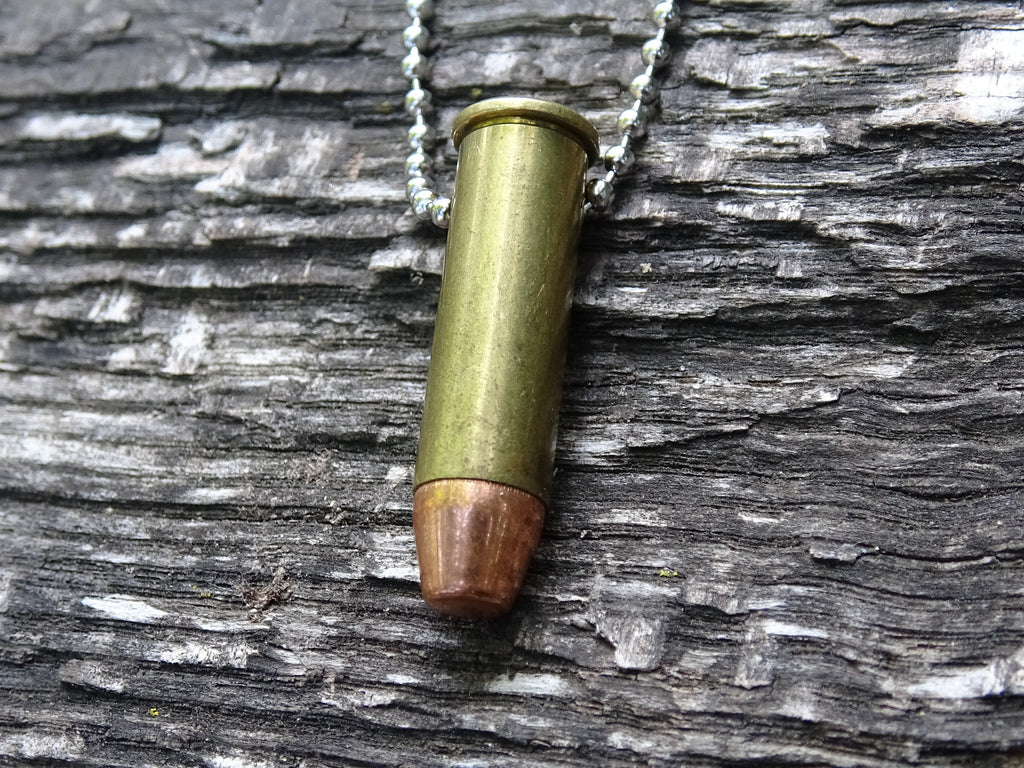 Fallout pipe rifle 38 special Bullet Necklace Brass 124gn FMJ (etsy image id: 5016094024)