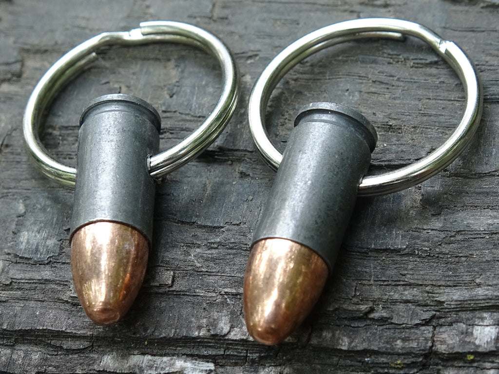 Bullet Keychain 9mm set of two Steel (etsy image id: 5063566231)