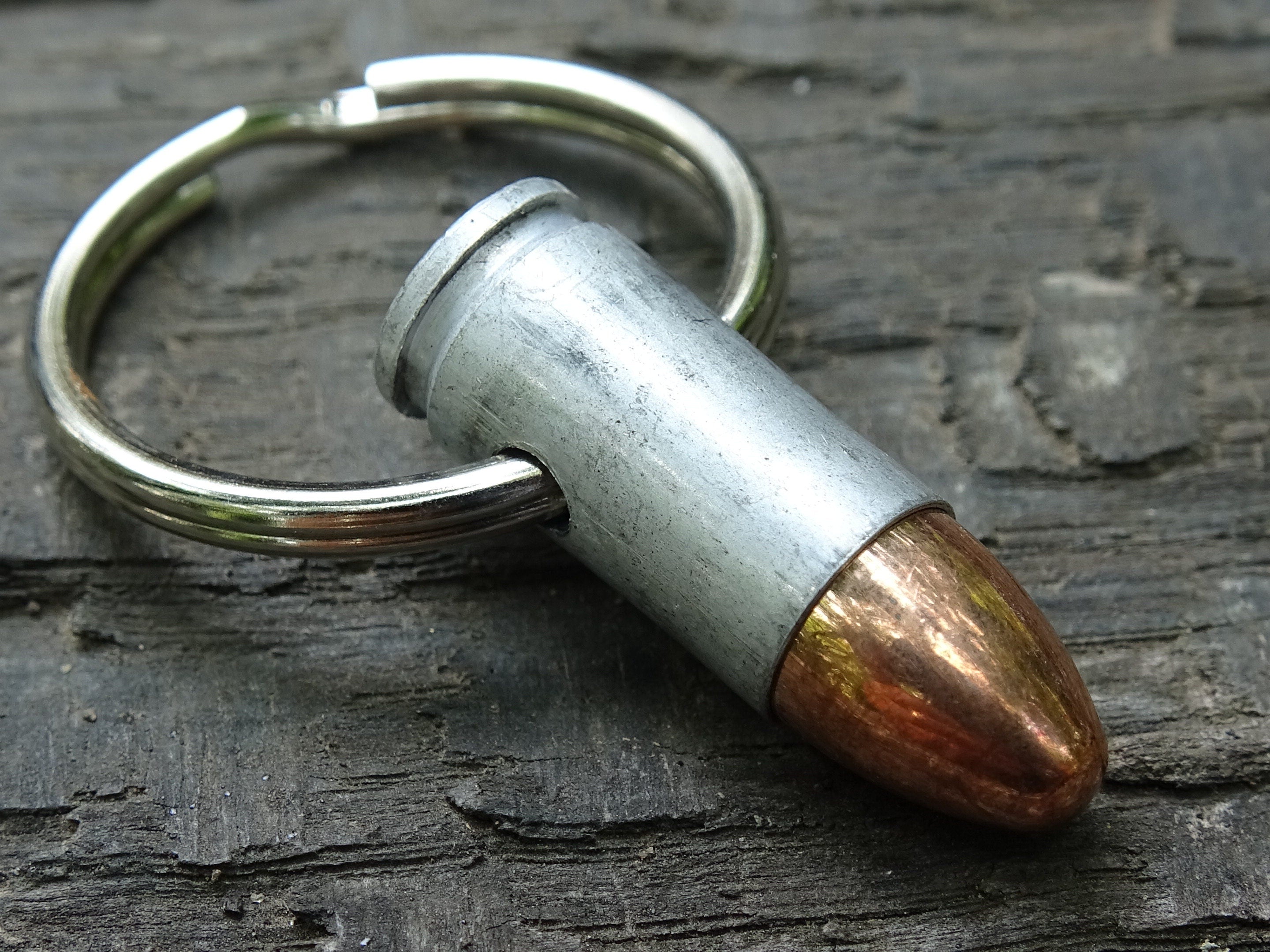 Bullet Keychain 9mm set of two mat aluminum (etsy image id: 5063590021)