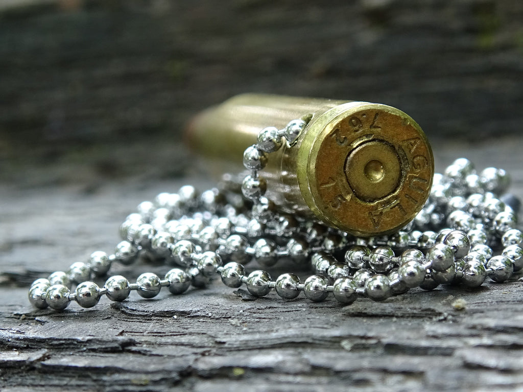 7.62x51/308 Bullet Necklace Brass 147gn FMJ __etsy:5063899775