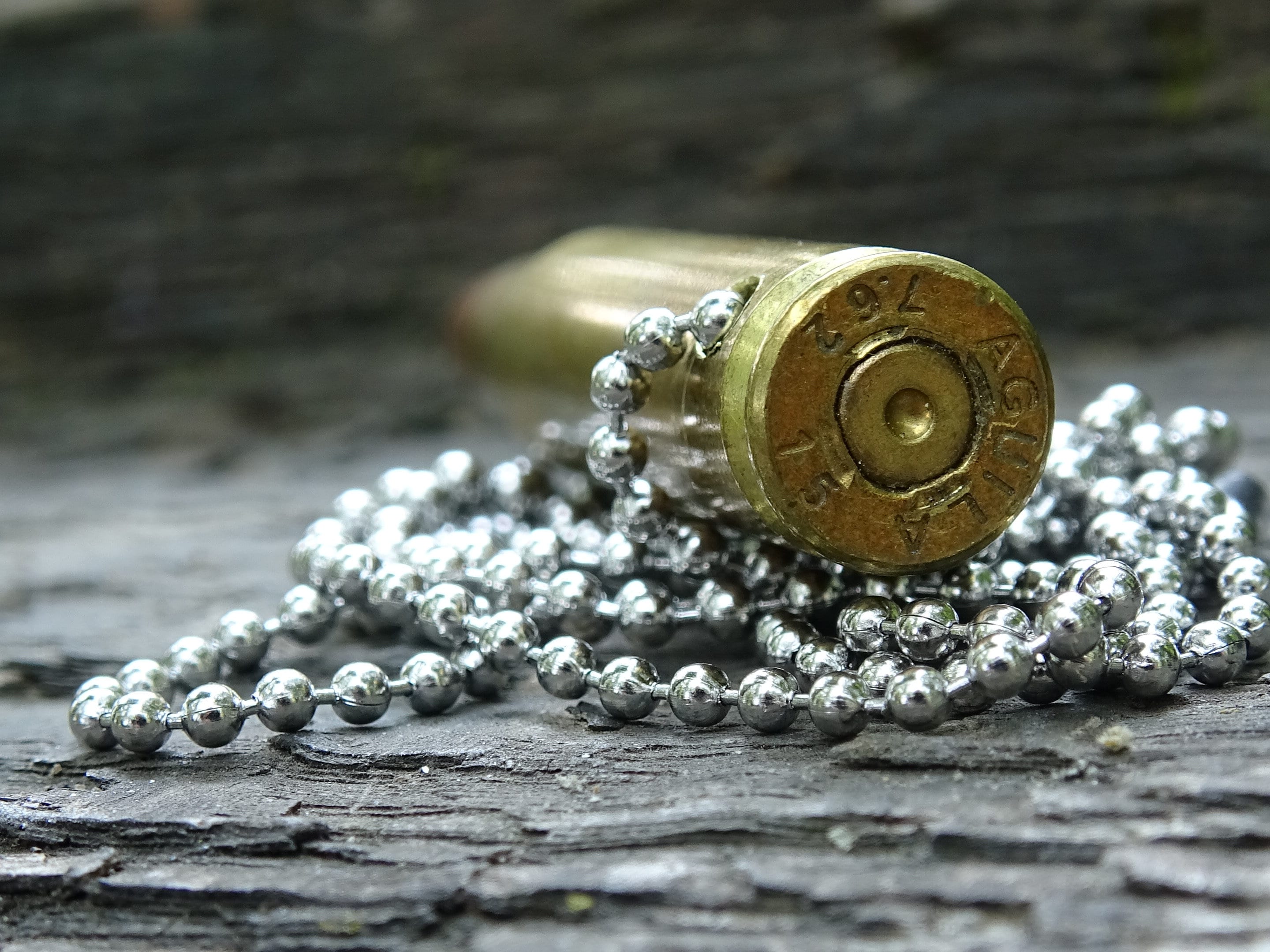 7.62x51/308 Bullet Necklace Brass 147gn FMJ __etsy:5063899775