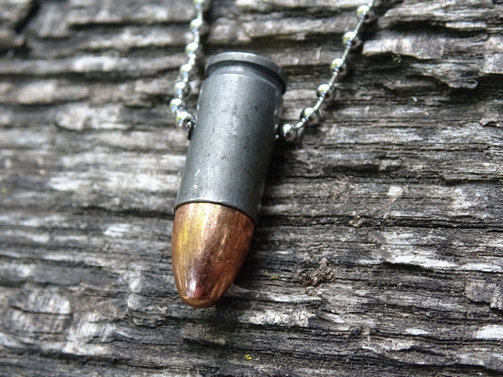 9mm Bullet Necklace steel 115gn FMJ (etsy image id: 5064321099)