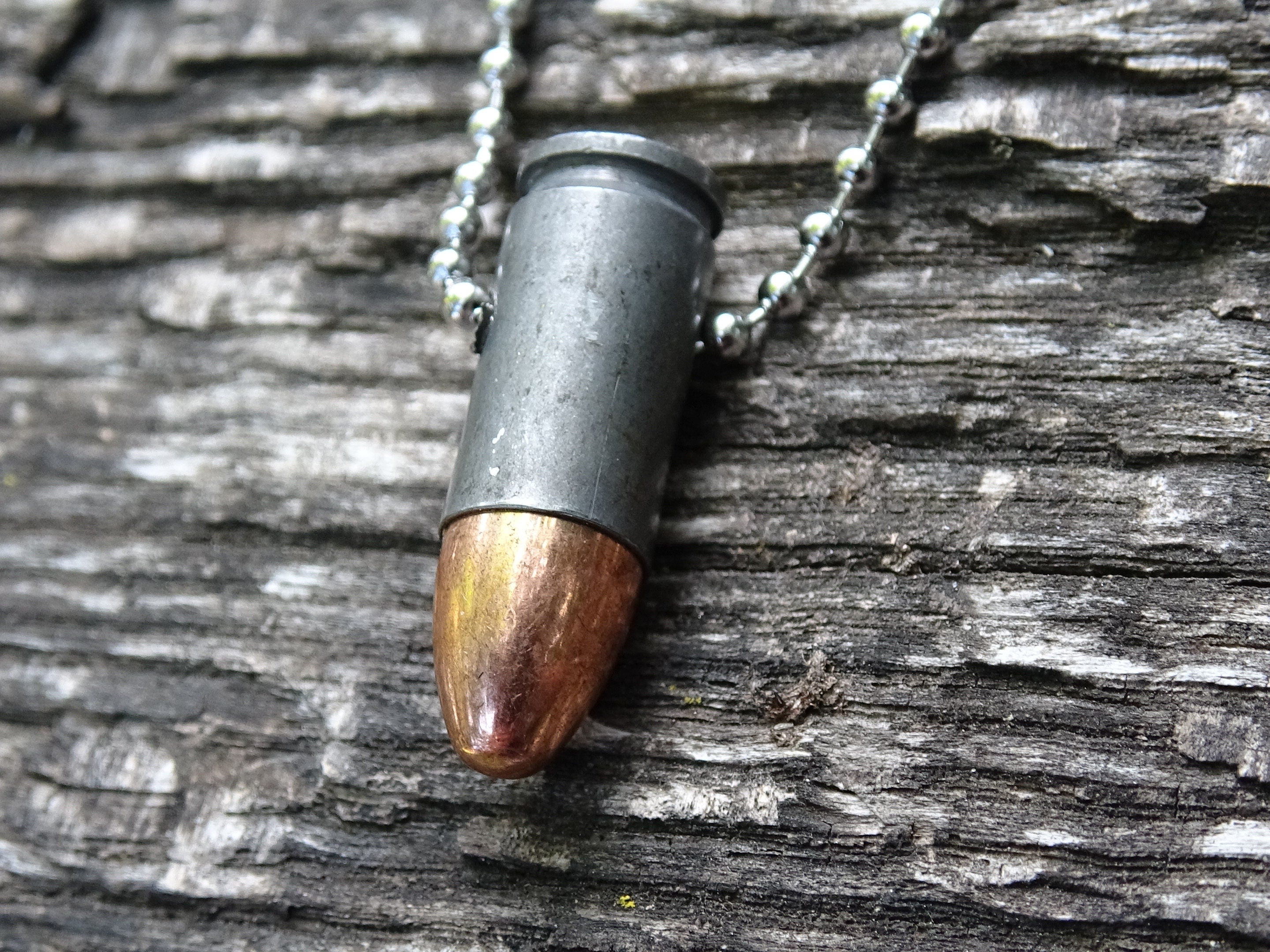 9mm Bullet Necklace steel 115gn FMJ (etsy image id: 5064321099)