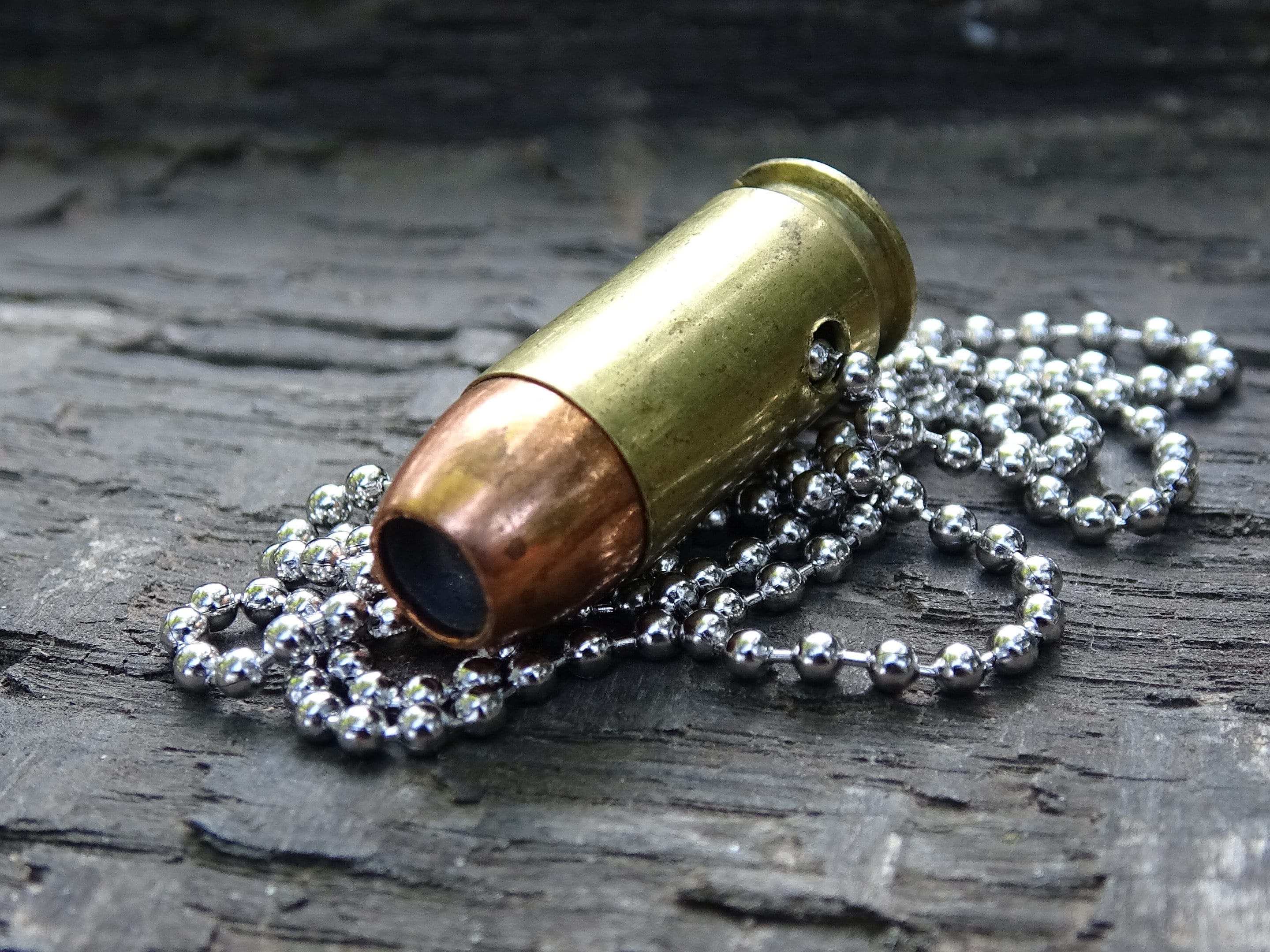 Fallout 45 ACP Bullet Necklace brass 230gn JHP __etsy:5064332123