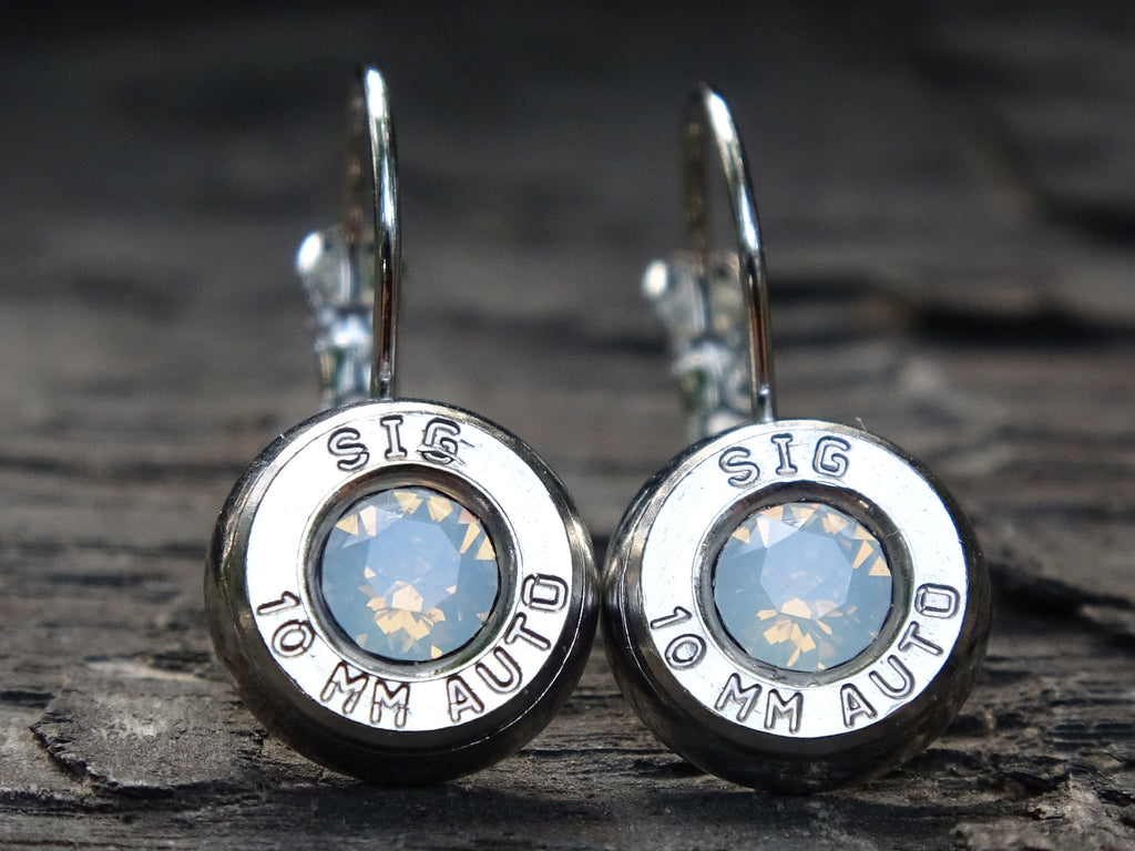 Lever back bullet earrings 10mm auto Opal (etsy image id: 5105763422)